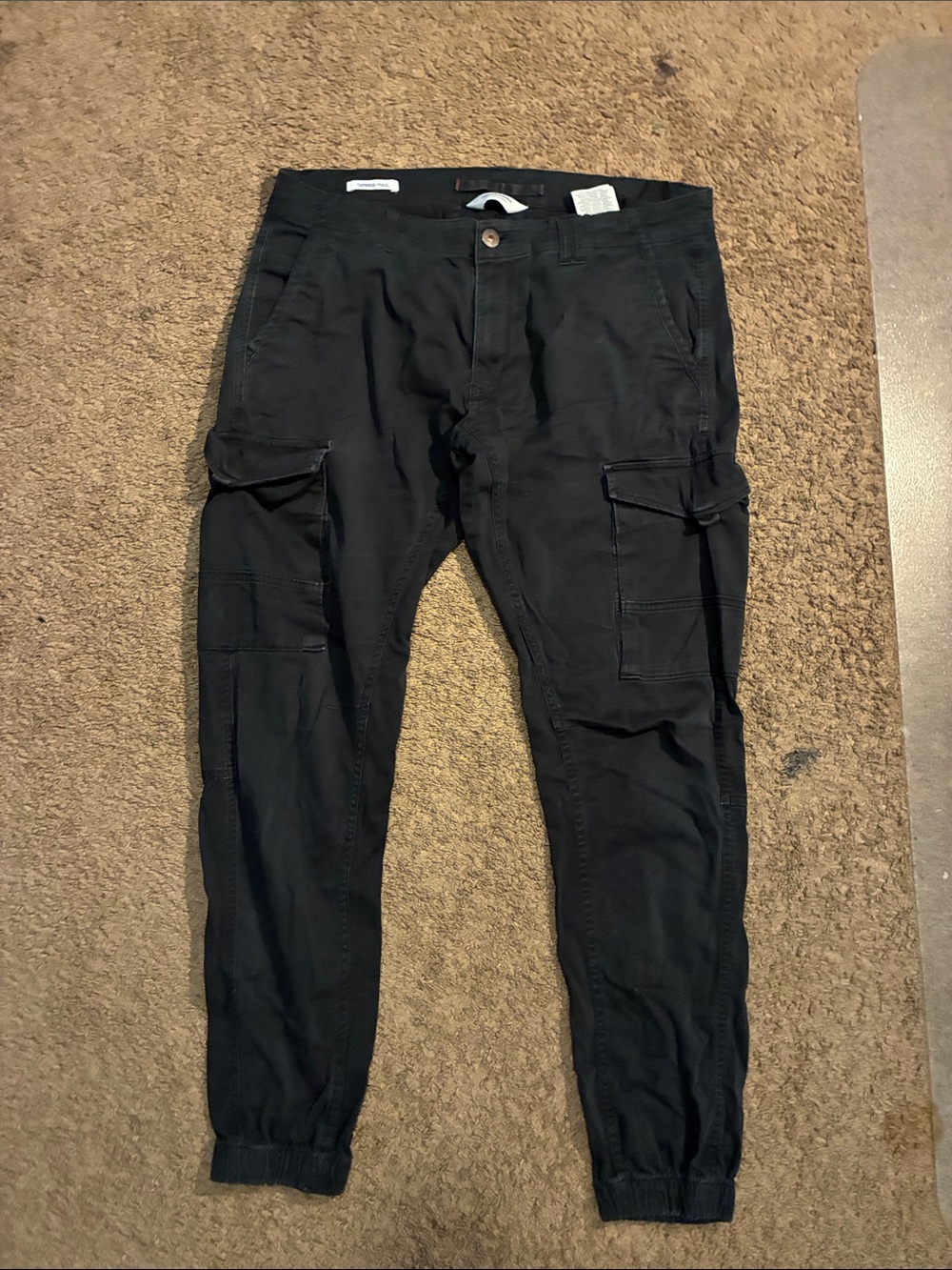Jack & Jones Men's Black Cargo Pants